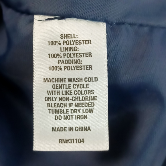 Crown & Ivy Kids Puffer Vest Size L Navy Blue Quilted Full Zip - Picture 6 of 7